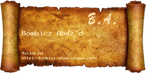 Bombicz Abád névjegykártya